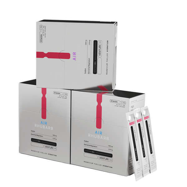 Endurance in the Heat Bundle: three Venturi Air boxes and a creatine box, front view