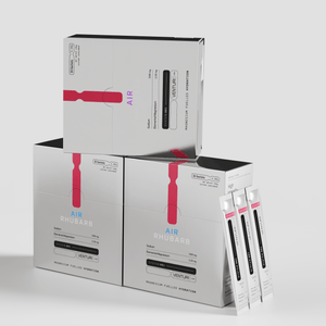 Three Venturi Air boxes stacked, with three sachets alongside