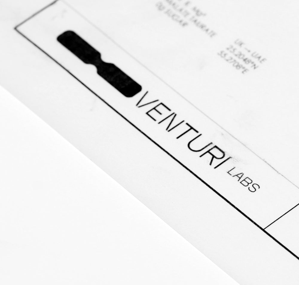 Technical drawing with the Venturi Labs title block